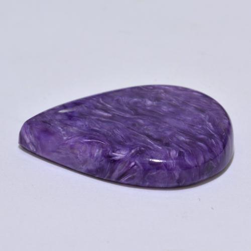 Caroite naturale viola da 15,17 ct, taglio a pera, opaco