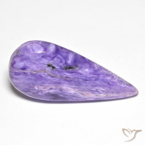 Charoite Viola medio naturale da 12.05 ct, Forma a pera, Opaco