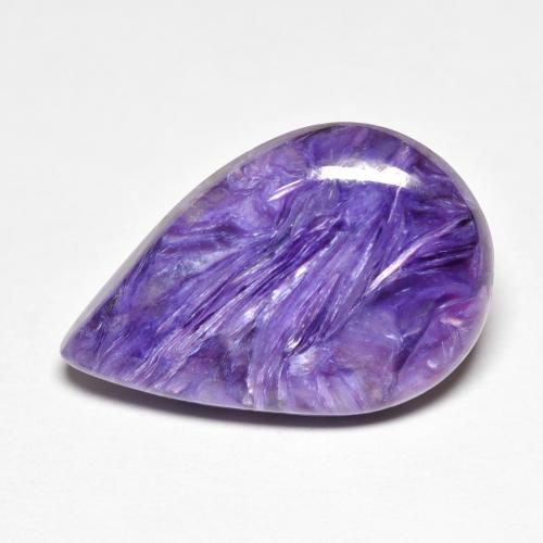 Caroite naturale viola da 9,13 ct, taglio a pera, opaco