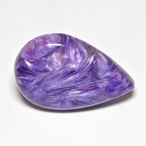 Caroite naturale viola da 9,13 ct, taglio a pera, opaco