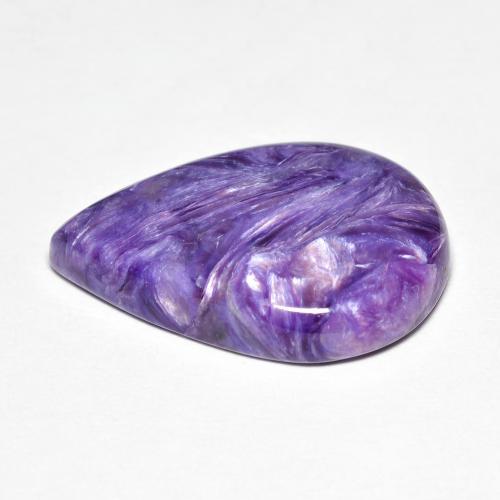 Caroite naturale viola da 9,13 ct, taglio a pera, opaco