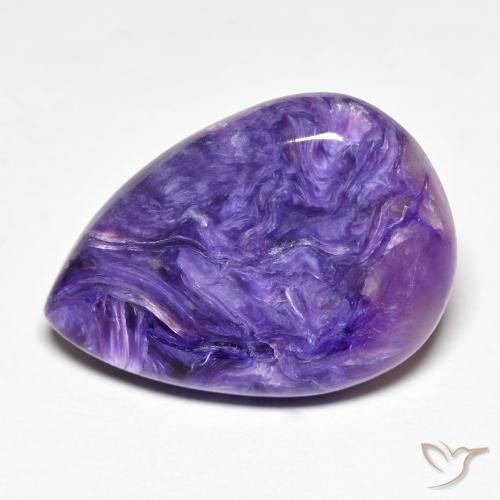 Charoite Velluto Viola Viola naturale da 11.59 ct, Forma a pera, Opaco