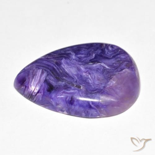 Charoite Velluto Viola Viola naturale da 11.59 ct, Forma a pera, Opaco