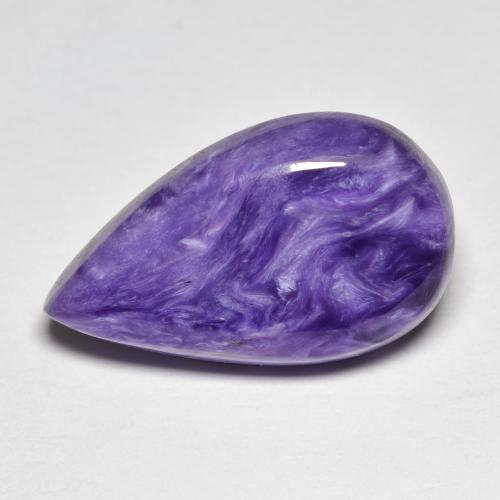 Charoite Velluto Viola Viola naturale da 11.21 ct, Forma a pera, Opaco