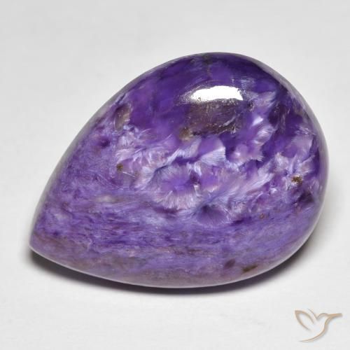 14.25ct Naturale Medium Dark-Violet Charoite, Forma a pera, Opaco