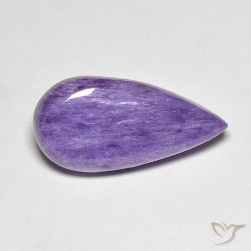 Charoite Viola medio naturale da 6.67 ct, Forma a pera, Opaco