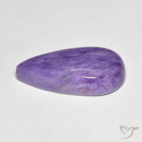 Charoite Viola medio naturale da 6.67 ct, Forma a pera, Opaco