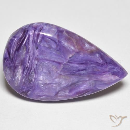 12.72ct Naturale Viola medio Charoite, Forma a pera, Opaco