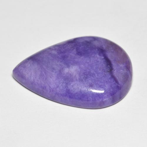 Caroite viola intenso naturale da 11,44 ct, taglio a pera, opaco