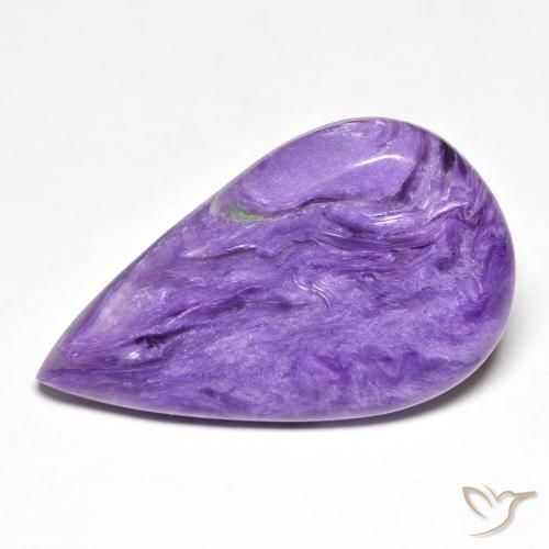 11.71ct Naturale Medium Dark-Violet Charoite, Forma a pera, Opaco