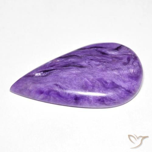 Charoite Medium Dark-Violet naturale da 11.71 ct, Forma a pera, Opaco