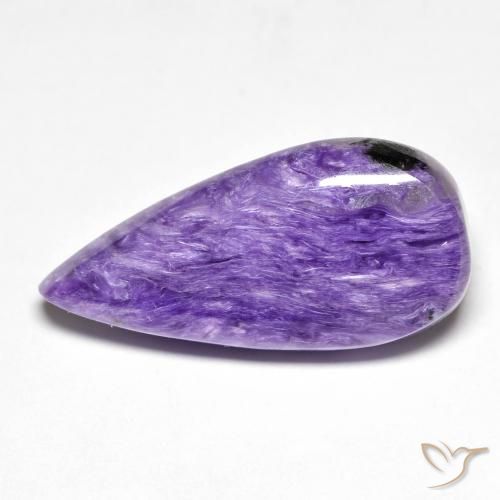 12.77ct Naturale Viola scuro Charoite, Forma a pera, Opaco