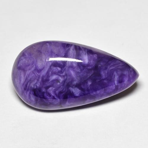 Charoite Violetto medio profondo naturale da 10.86 ct, Forma a pera, Opaco