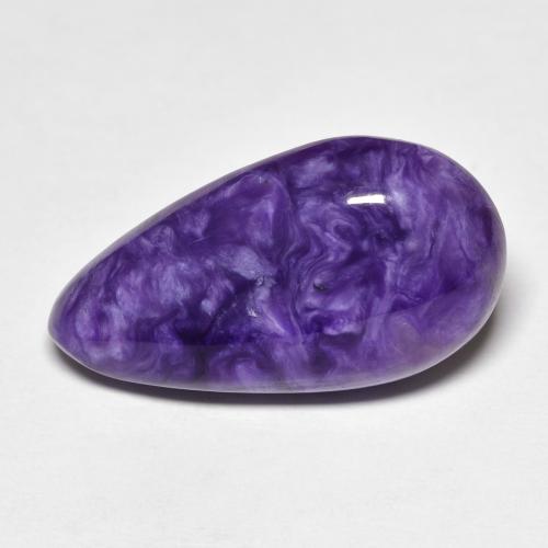 Charoite Violetto medio profondo naturale da 10.86 ct, Forma a pera, Opaco