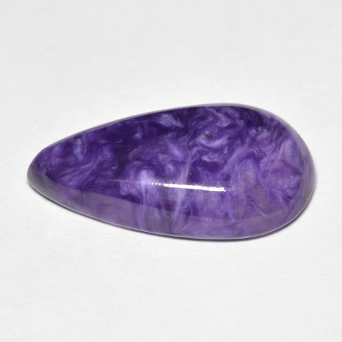 Charoite Violetto medio profondo naturale da 10.86 ct, Forma a pera, Opaco
