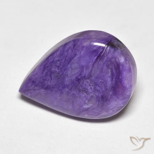 Charoite Velluto Viola Viola naturale da 7.61 ct, Forma a pera, Opaco