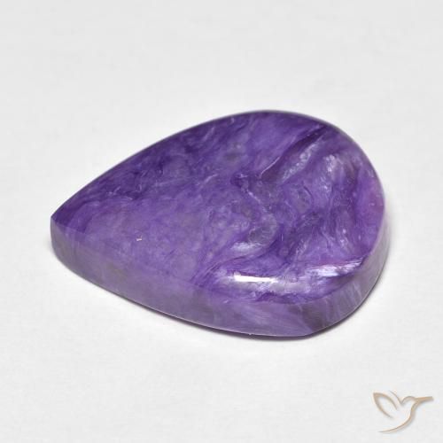 Charoite Velluto Viola Viola naturale da 7.61 ct, Forma a pera, Opaco