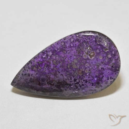 29.01ct Naturale Velluto Viola Viola Charoite, Forma a pera, Opaco