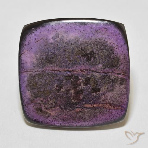 33.21ct Naturale Viola scuro Charoite, Cuscino, Opaco