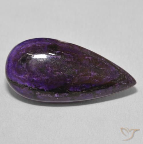 Charoite Viola medio naturale da 11.69 ct, Forma a pera, Opaco