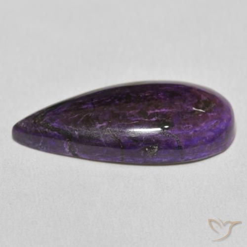 Charoite Viola medio naturale da 11.69 ct, Forma a pera, Opaco