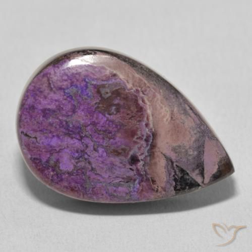 Charoite Viola medio naturale da 18.65 ct, Forma a pera, Opaco