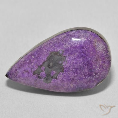 14.02ct Naturale Viola scuro Charoite, Forma a pera, Opaco