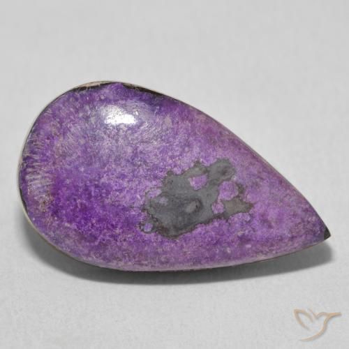 Charoite Viola scuro naturale da 14.02 ct, Forma a pera, Opaco