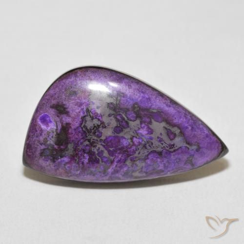 21.47ct Naturale Viola scuro Charoite, Forma a pera, Opaco