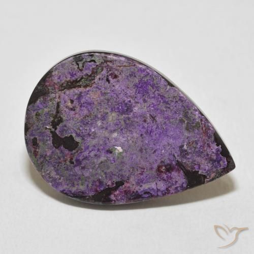 Charoite Velluto Viola Viola naturale da 19.23 ct, Forma a pera, Opaco