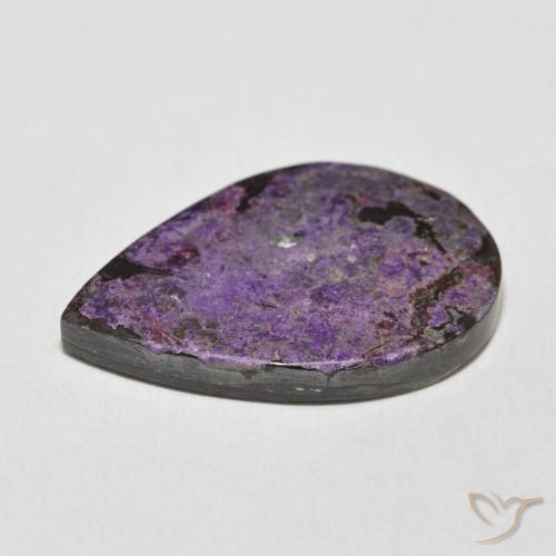 Charoite Velluto Viola Viola naturale da 19.23 ct, Forma a pera, Opaco