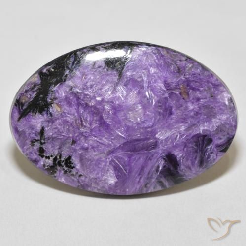 Charoite Viola scuro naturale da 38.49 ct, Taglio ovale, Opaco