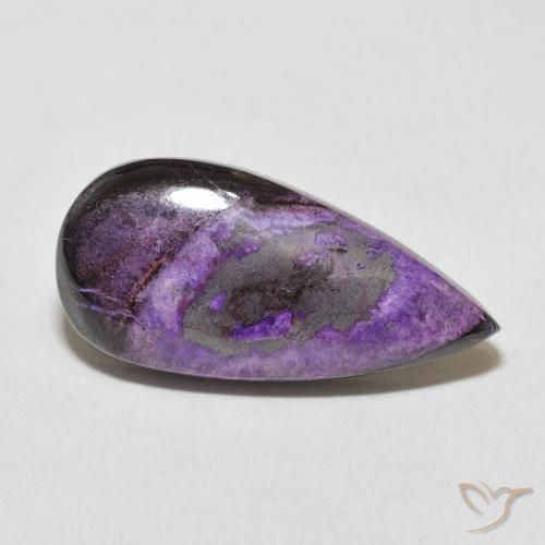15.16ct Naturale Violetto medio profondo Charoite, Forma a pera, Opaco