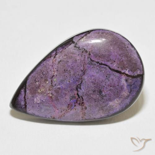27.14ct Naturale Velluto Viola Viola Charoite, Forma a pera, Opaco