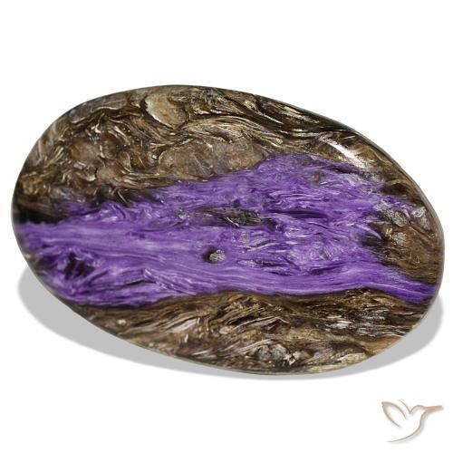 Caroite naturale viola da 52,72 ct, taglio a pera, opaco