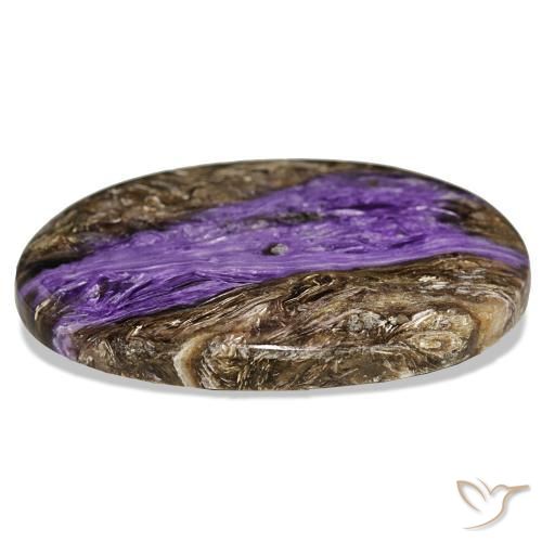 Caroite naturale viola da 52,72 ct, taglio a pera, opaco