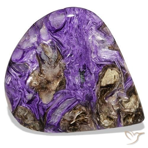 Caroite naturale viola da 80,16 ct, taglio a pera, opaco
