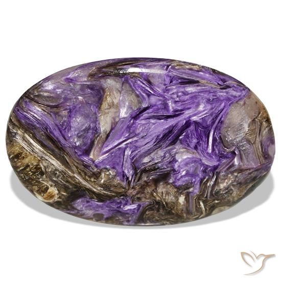 Caroite naturale viola da 51,52 ct, taglio ovale, opaco