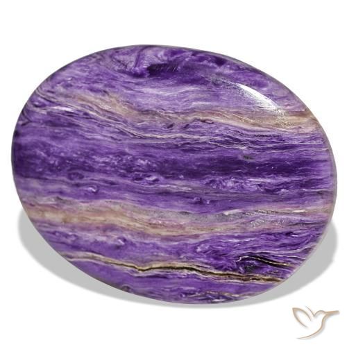 Caroite naturale viola da 37,34 ct, taglio ovale, opaco