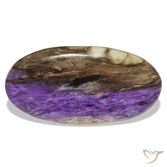 Caroite naturale viola da 26,14 ct, taglio ovale, opaco