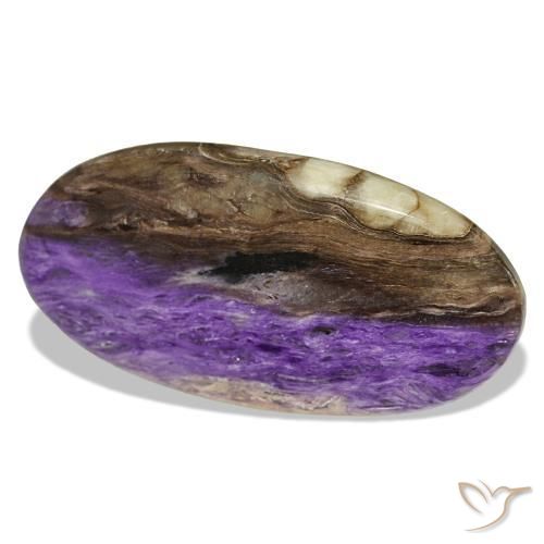 Caroite naturale viola da 26,14 ct, taglio ovale, opaco