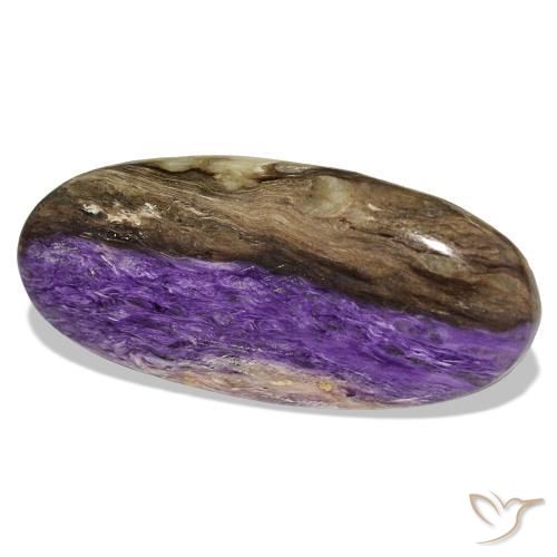 Caroite naturale viola da 46,40 ct, taglio ovale, opaco