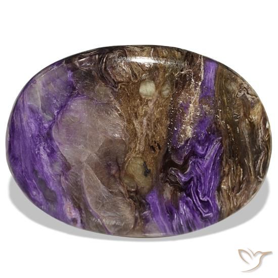 Caroite naturale viola da 51,30 ct, taglio ovale, opaco