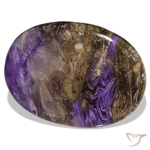 Caroite naturale viola da 51,30 ct, taglio ovale, opaco