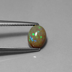 Opale cioccolato naturale multicolore da 1,03 ct, trasparente, trasparente/traslucido