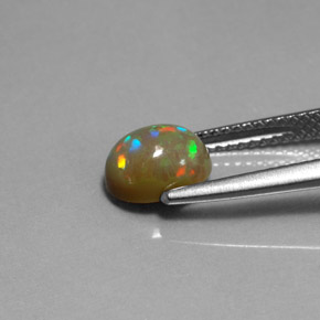 Opale cioccolato naturale multicolore da 1,03 ct, trasparente, trasparente/traslucido