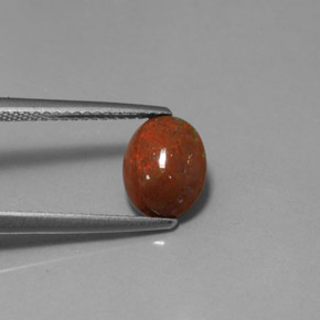 Opale cioccolato naturale multicolore da 1,04 ct, taglio ovale, opaco