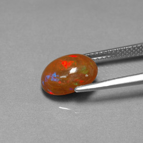Opale cioccolato naturale multicolore da 2,03 ct, trasparente, trasparente/traslucido