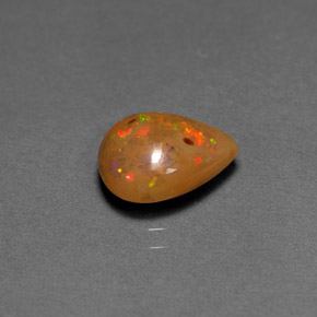 Opale cioccolato naturale multicolore da 1,64 ct, taglio a pera, opaco