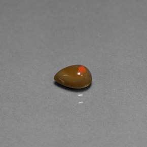 Opale cioccolato naturale multicolore da 0,46 ct, taglio a pera, opaco